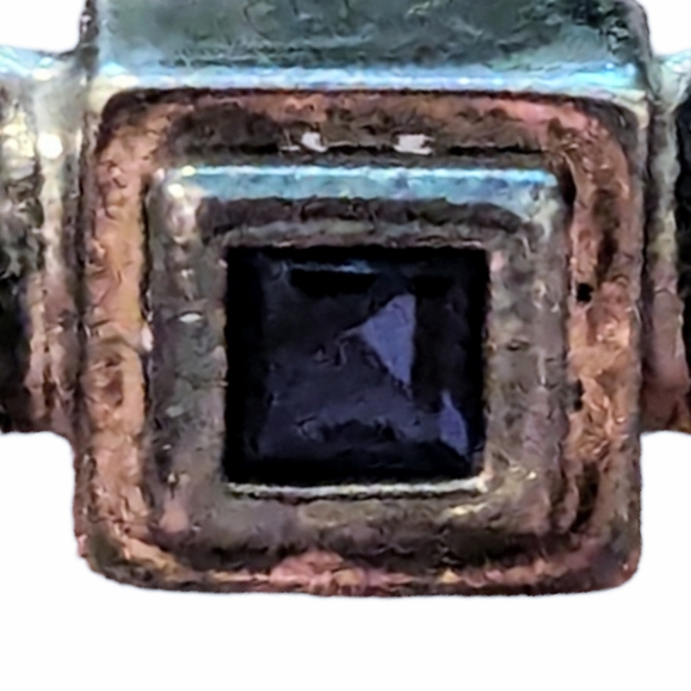 Vintage Men's Artisan Sterling Silver Ring, James Avery Style, Deep Blue Stone - Picture 11 of 13